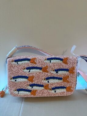 Pink Beaded Fish Crossbody Bag for Kids